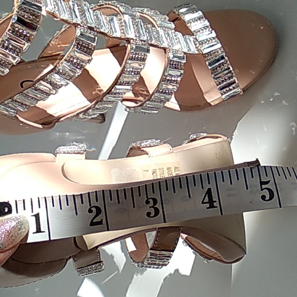 Womens Size 7 Nude Color Jewelled Zip Up 5 Inch Heels - Picture 8 of 8
